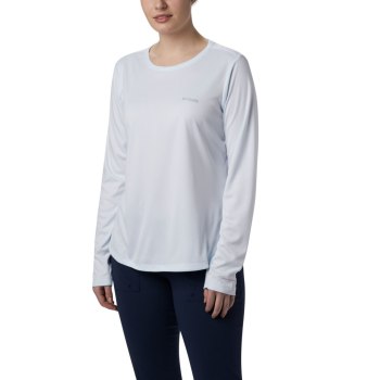 Columbia Ženske Majice S Kapuljačom - PFG Zero Long Sleeve Bijele | RZHP-74261